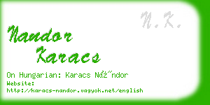 nandor karacs business card